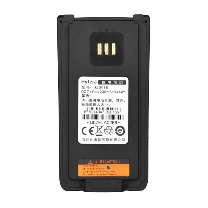 BL2016 7.4V, 2000mAh Battery Radio Hytera PD980,