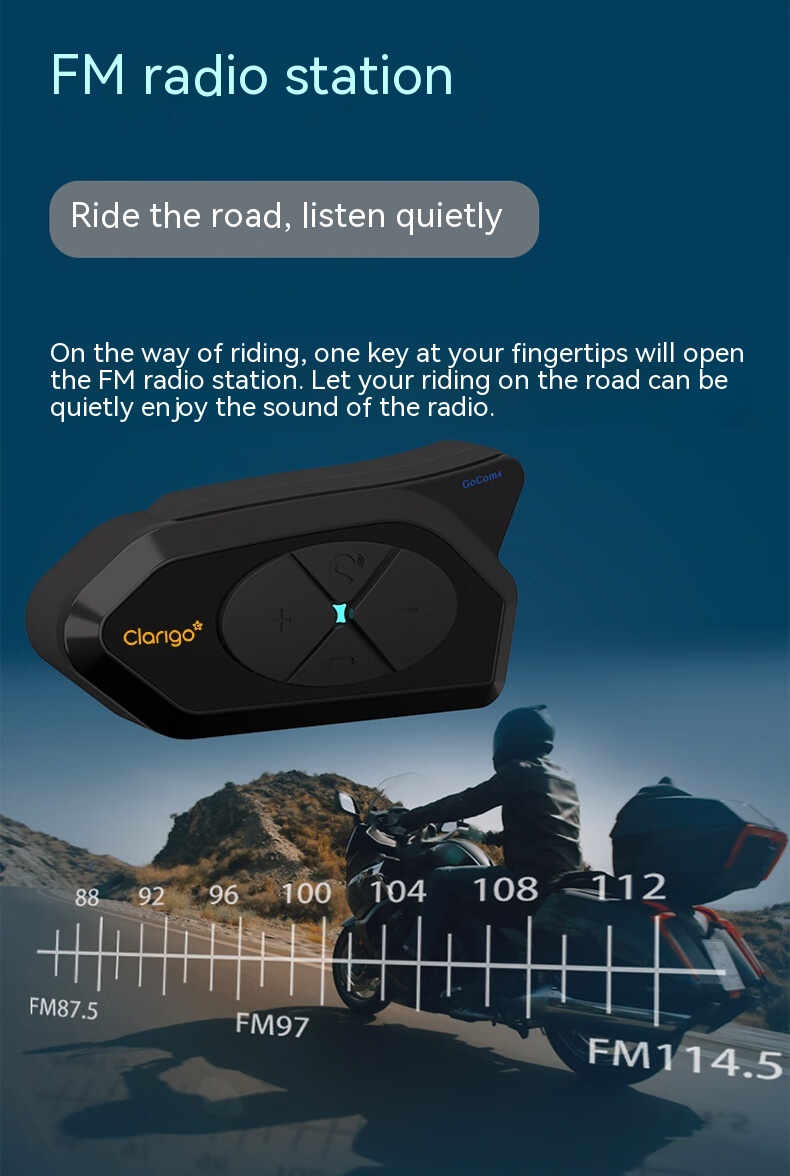 Clarigo GoCom4 Helmet Bluetooth Headset CL668 motorcycle riding waterproof